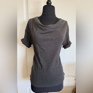 James Perse brownish gray Slub Knit Short Sleeve Tee Made in USA Size 1
